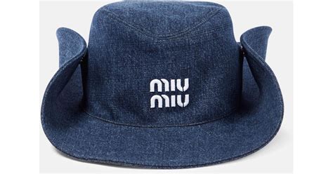 miu miu hat denim